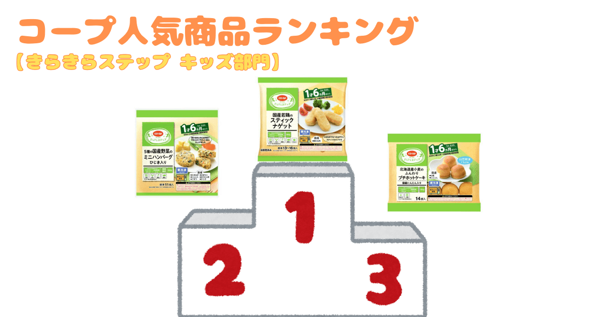 コープ人気商品ランキング:きらきらステップ キッズ部門ベスト3