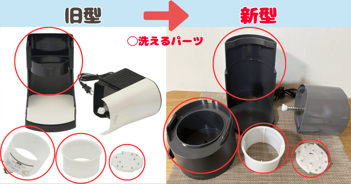 ドウシシャかき氷機とろ雪:洗えるパーツ