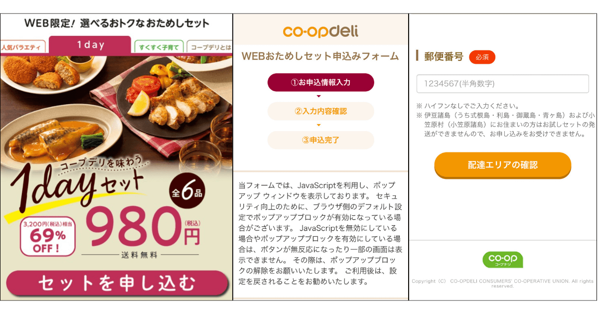 コープデリ1dayセット注文方法